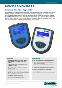 Thumbnail of document Data Sheet - MDM300-IS Intrinsically Safe Hygrometer